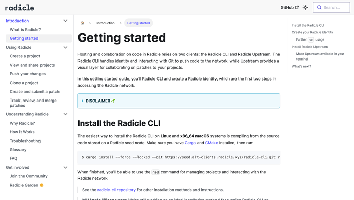 Screenshot 2022-05-16 at 12-58-29 Getting started Radicle Docs